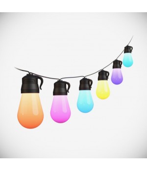 Warm White Wi-Fi & Bluetooth Smart Outdoor String Lights with RGBIC Technology [Energy Class F]